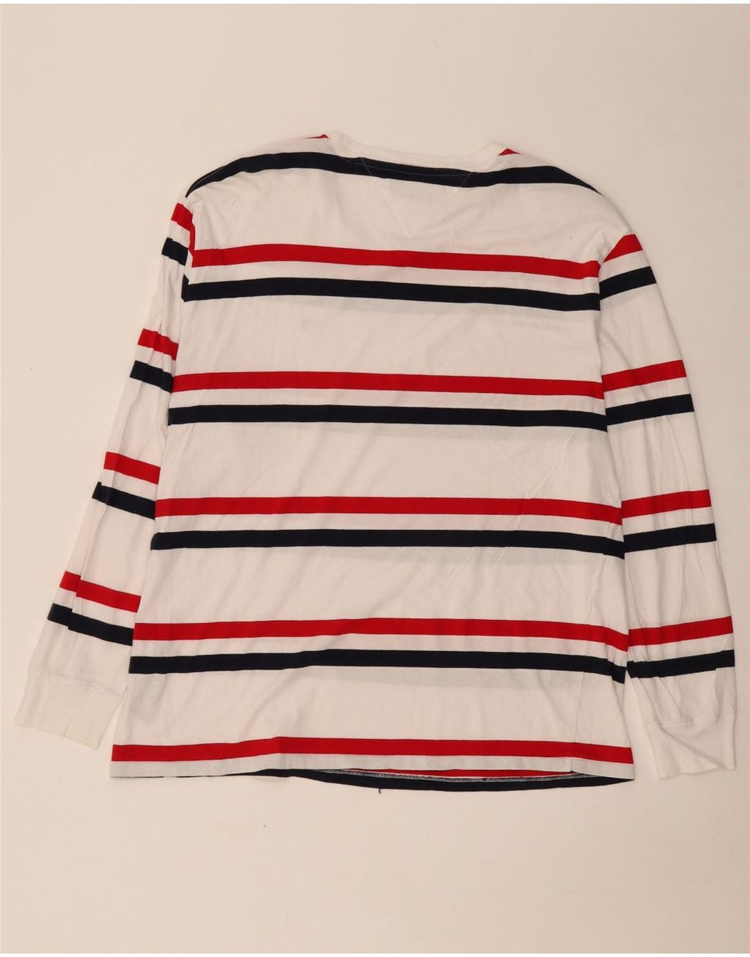 TOMMY HILFIGER Herren Top Langarm XL weiß gestreift Baumwolle