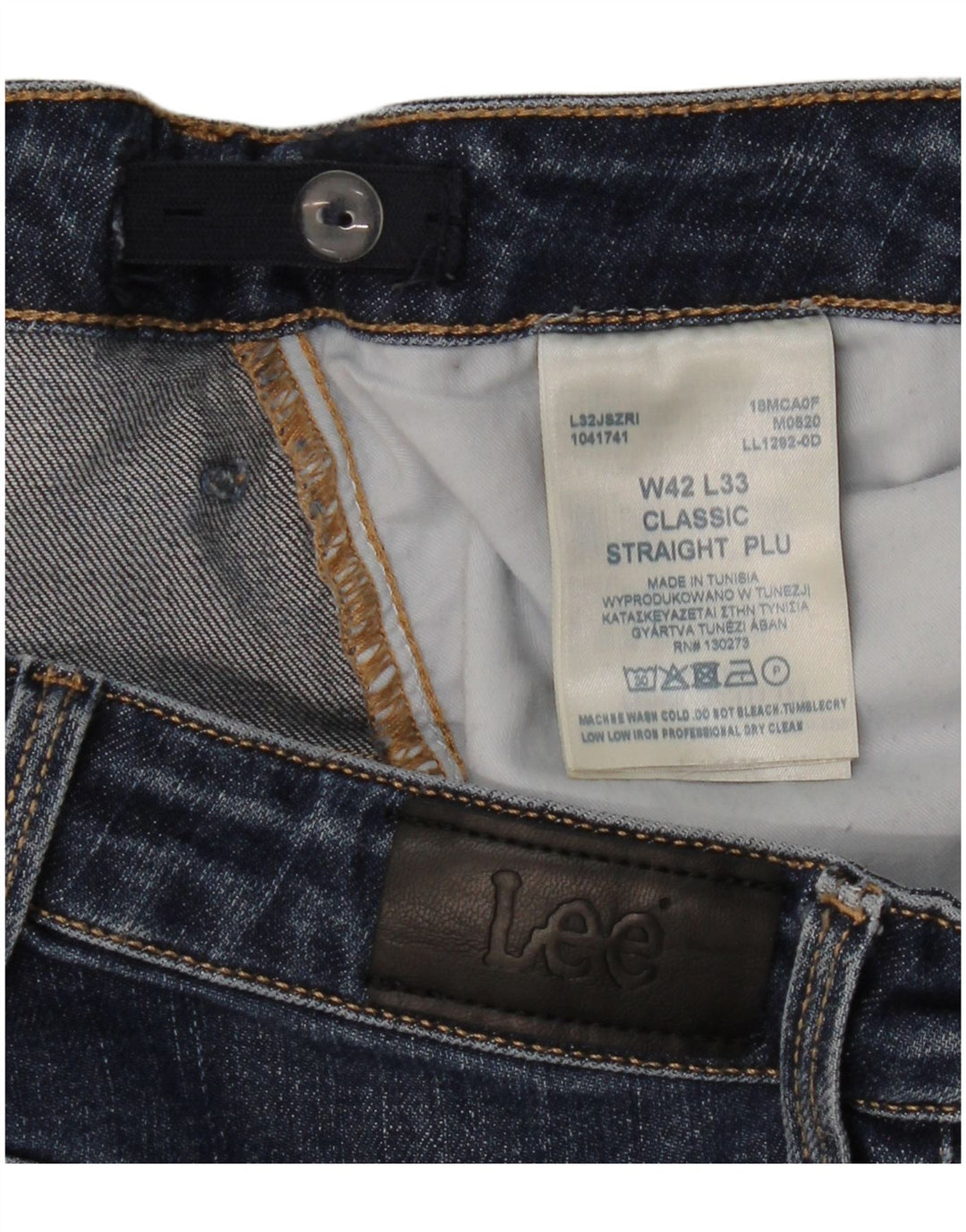 Lee Damen Straight Jeans W42 L33 Marineblaue Baumwolle