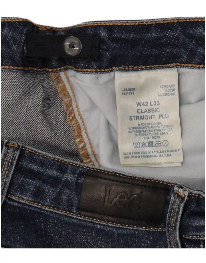 Lee Damen Straight Jeans W42 L33 Marineblaue Baumwolle