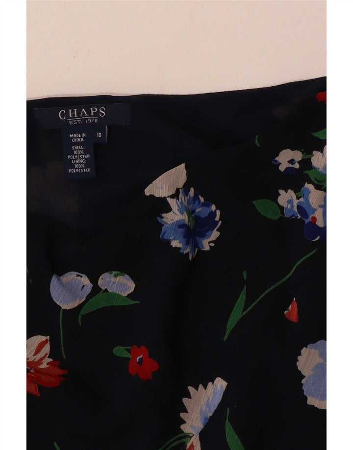 Chaps Damen-A-Linien-Rock, US 10, Größe L, W30, Marineblau, Blumenmuster, Polyester