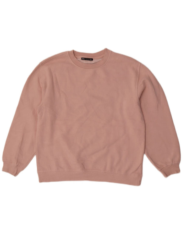 Zara Damen Sweatshirt-Pullover UK 16 Large Pink