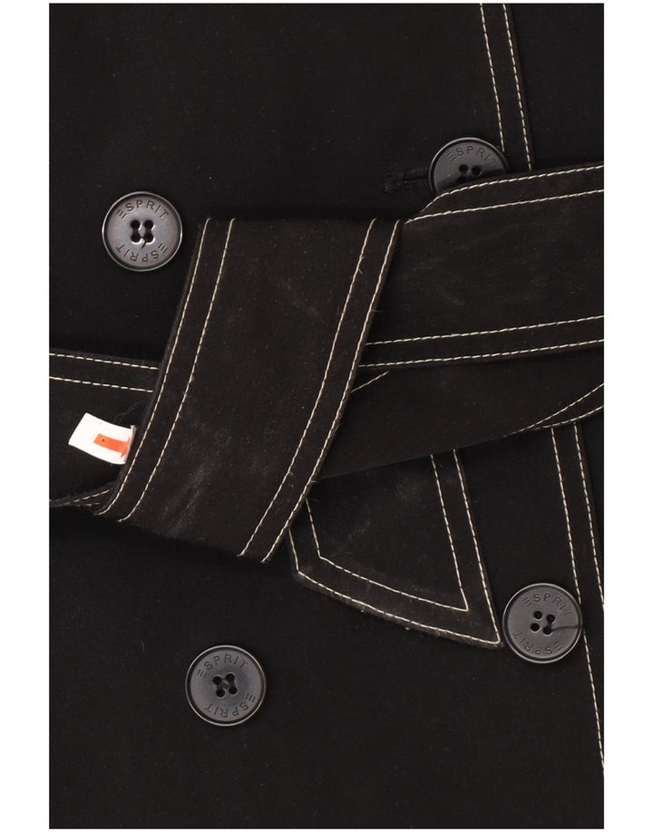 Esprit Damen Sherpa Pea Coat UK 18 XL Schwarz Polyester