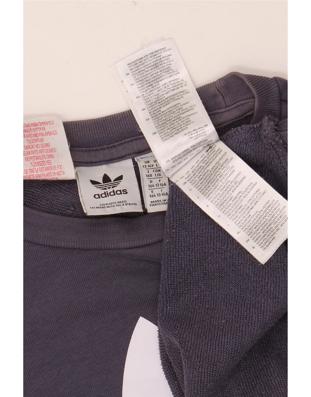 ADIDAS Grafik-Sweatshirt für Jungen, 13–14 Jahre, marineblaue Baumwolle