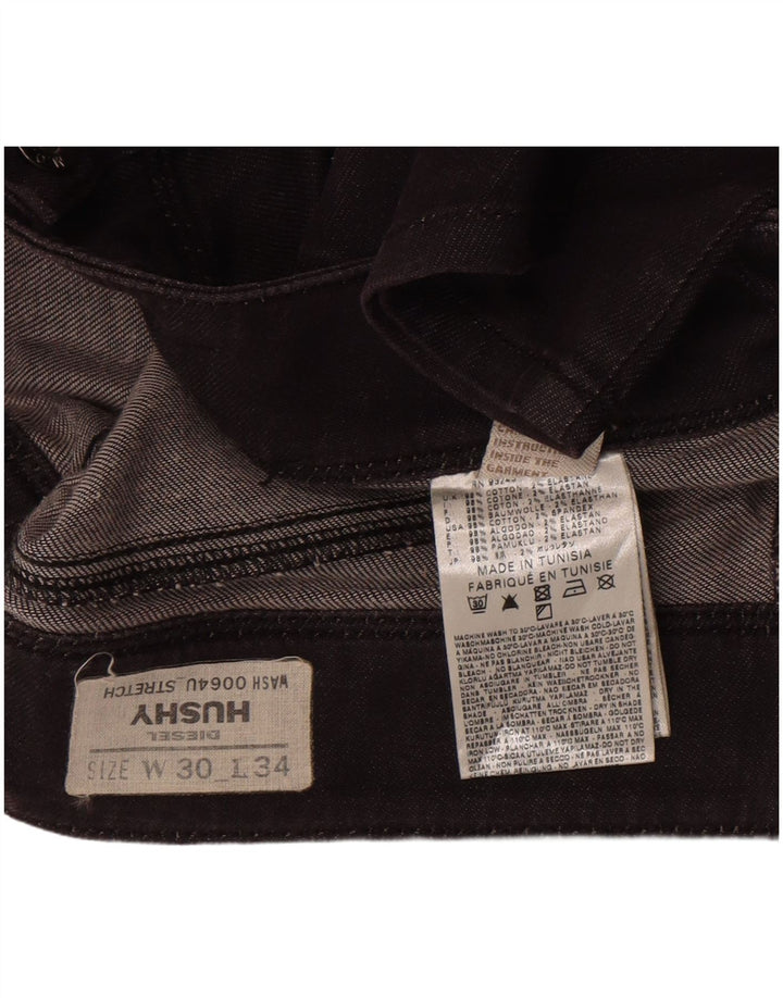 Diesel Damen Husky Slim Jeans W30 L30 Schwarze Baumwolle