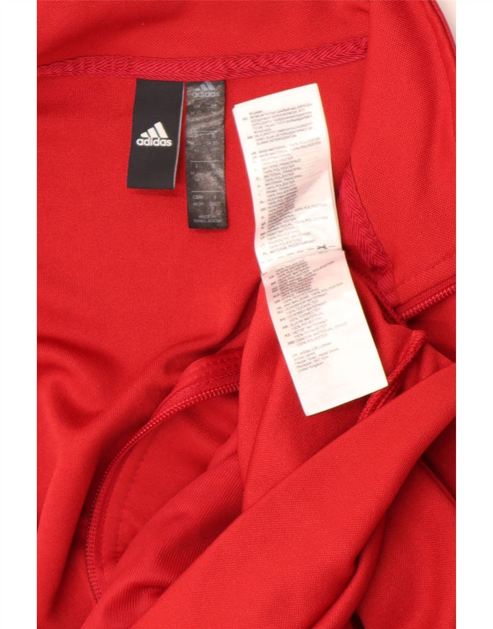 Adidas Damen Trainingsanzug Top Jacke UK 12/14 Mittelrotes Polyester