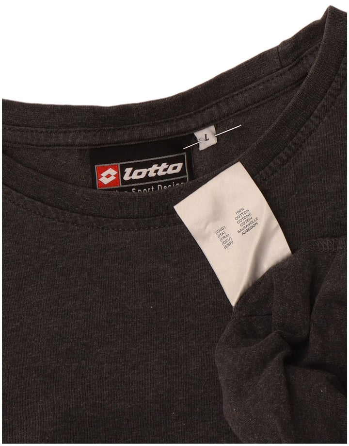 LOTTO Damen Top Langarm UK 14 Large Grau Baumwolle