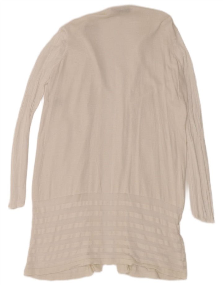 Marks & Spencer Damen Longline Open Cardigan Pullover UK 16 Large Weiß