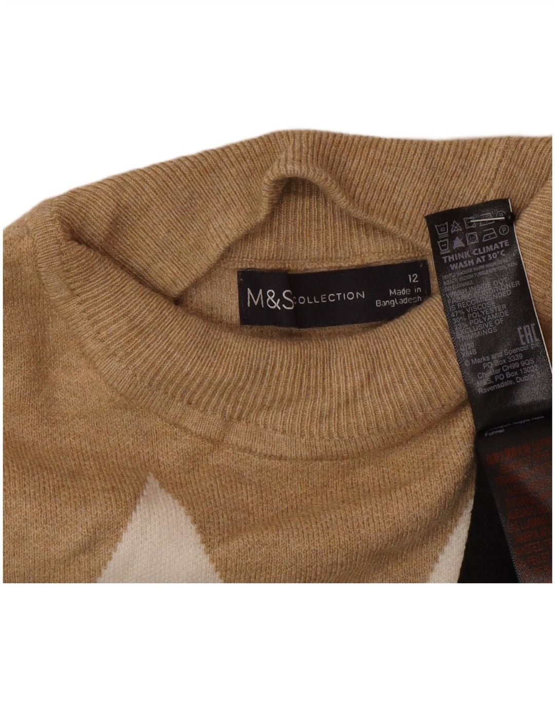 Marks & Spencer Damen-Pullover mit Rollkragen, Gr. 12, mittel, mehrfarbig