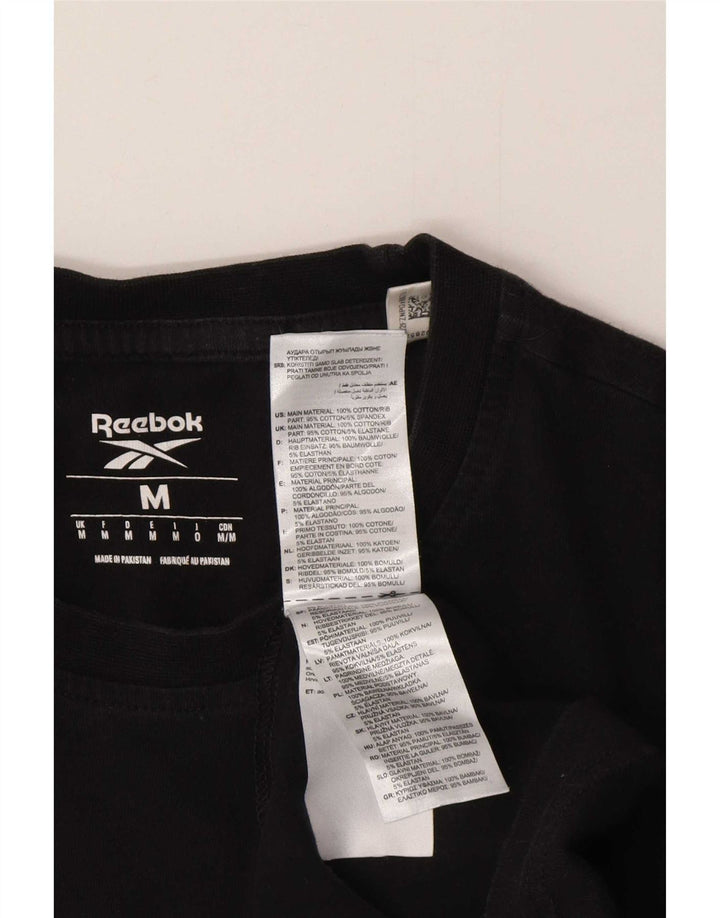 Reebok Herren T-Shirt Top Medium Schwarz Baumwolle
