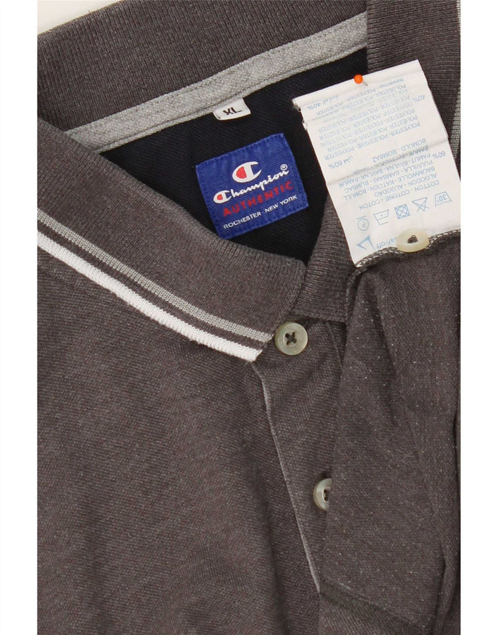 Champion Herren Poloshirt XL Grau Baumwolle