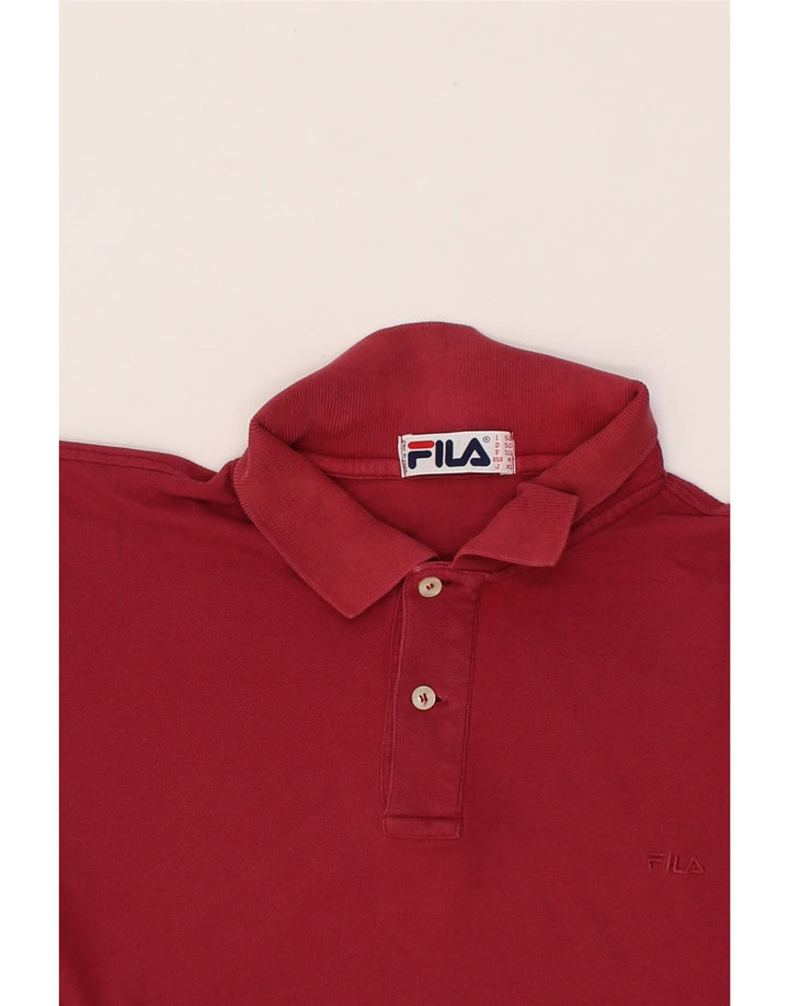 FILA Mens Polo Shirt IT 50 Medium Burgundy Vintage Fila and Second-Hand Fila from Messina Hembry 
