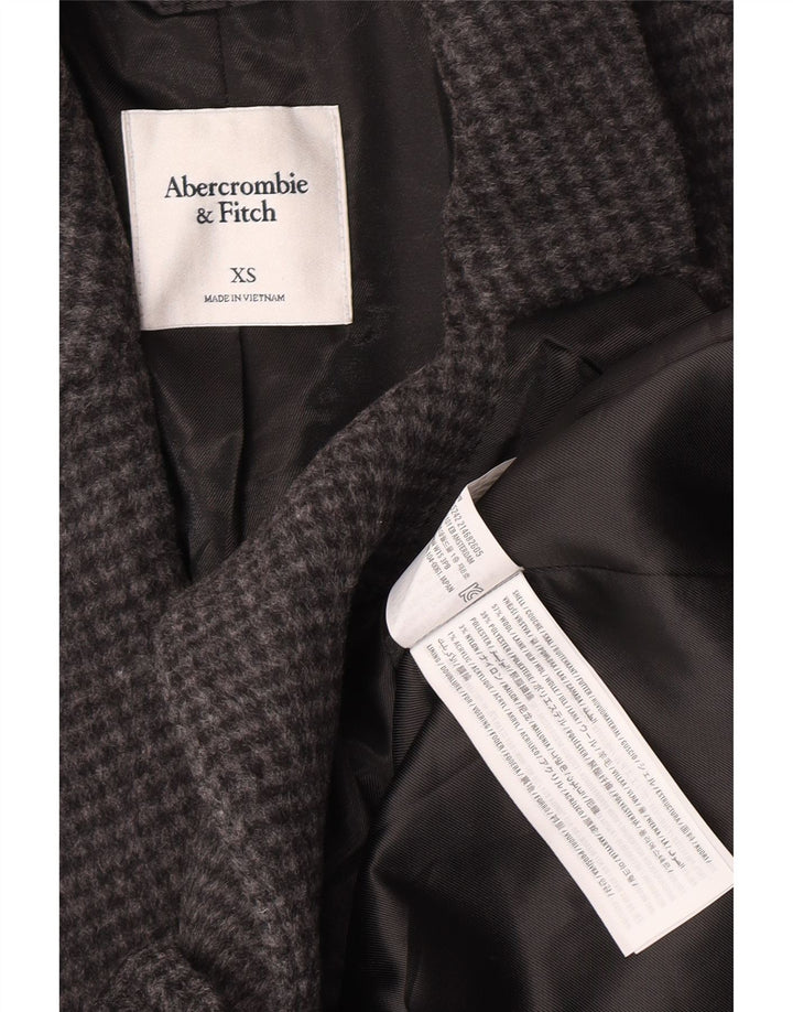 Abercrombie & Fitch Damen-Blazer mit 1 Knopf, Gr. 6, XS, grauer Hahnentrittmuster