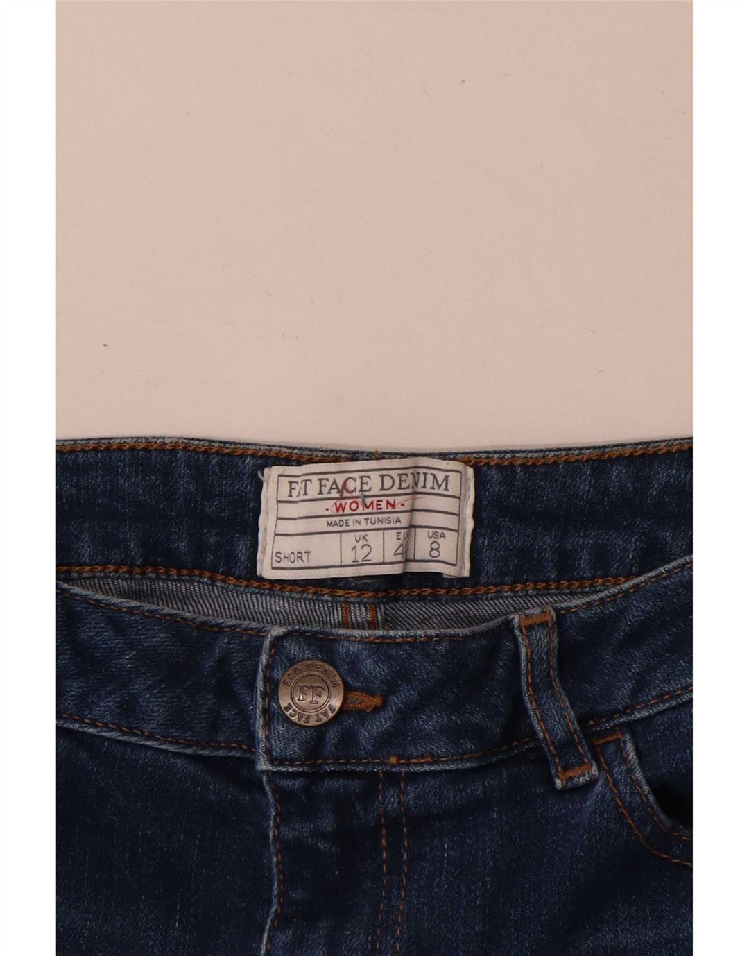 Fat Face Damen Jeansshorts UK 12 Medium W30 Blaue Baumwolle