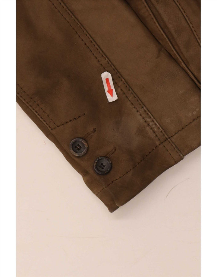 Marlboro Classics Herren Lederjacke UK 38 Mittelbraun