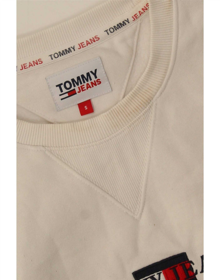 Tommy Hilfiger Herren-Sweatshirt mit Grafik, Größe S, weiße Baumwolle