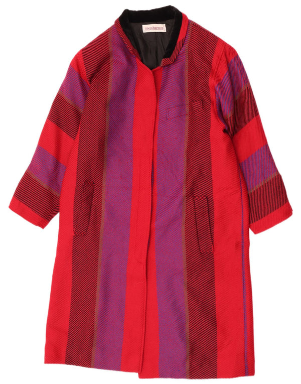 Roccobarocco Damen Übergroßer Mantel UK 10 Kleine rot gestreifte Wolle
