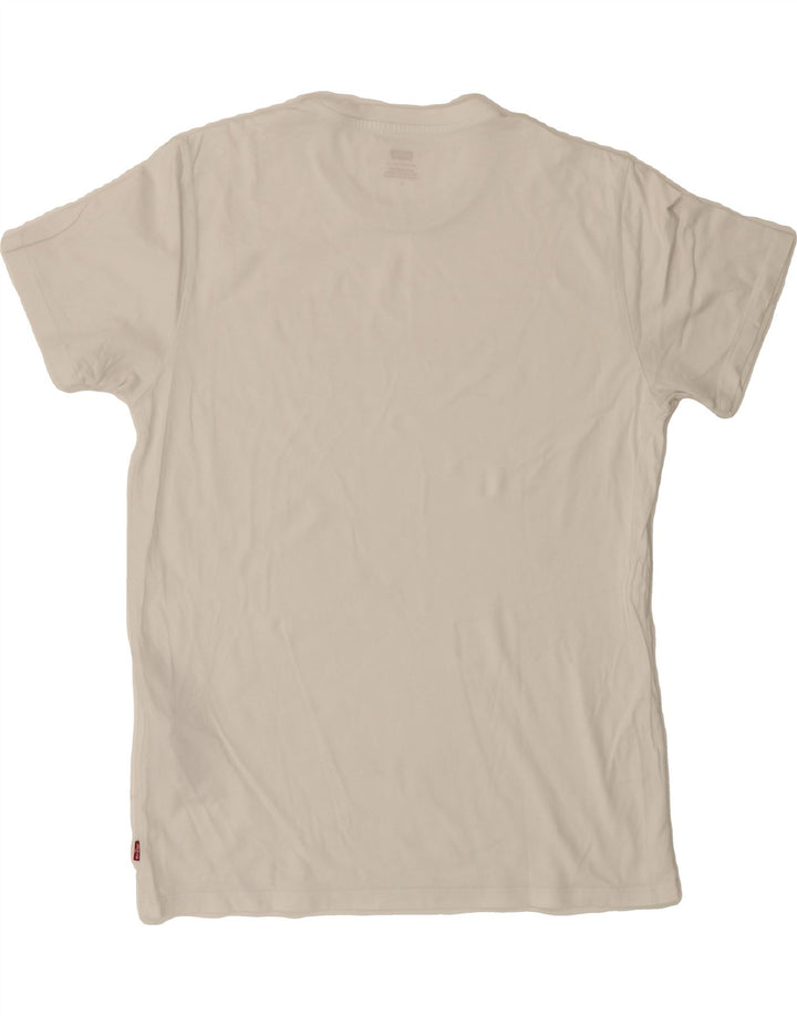 LEVI'S Womens Graphic T-Shirt Top UK 14 Medium White Cotton Vintage Levi's and Second-Hand Levi's from Messina Hembry 
