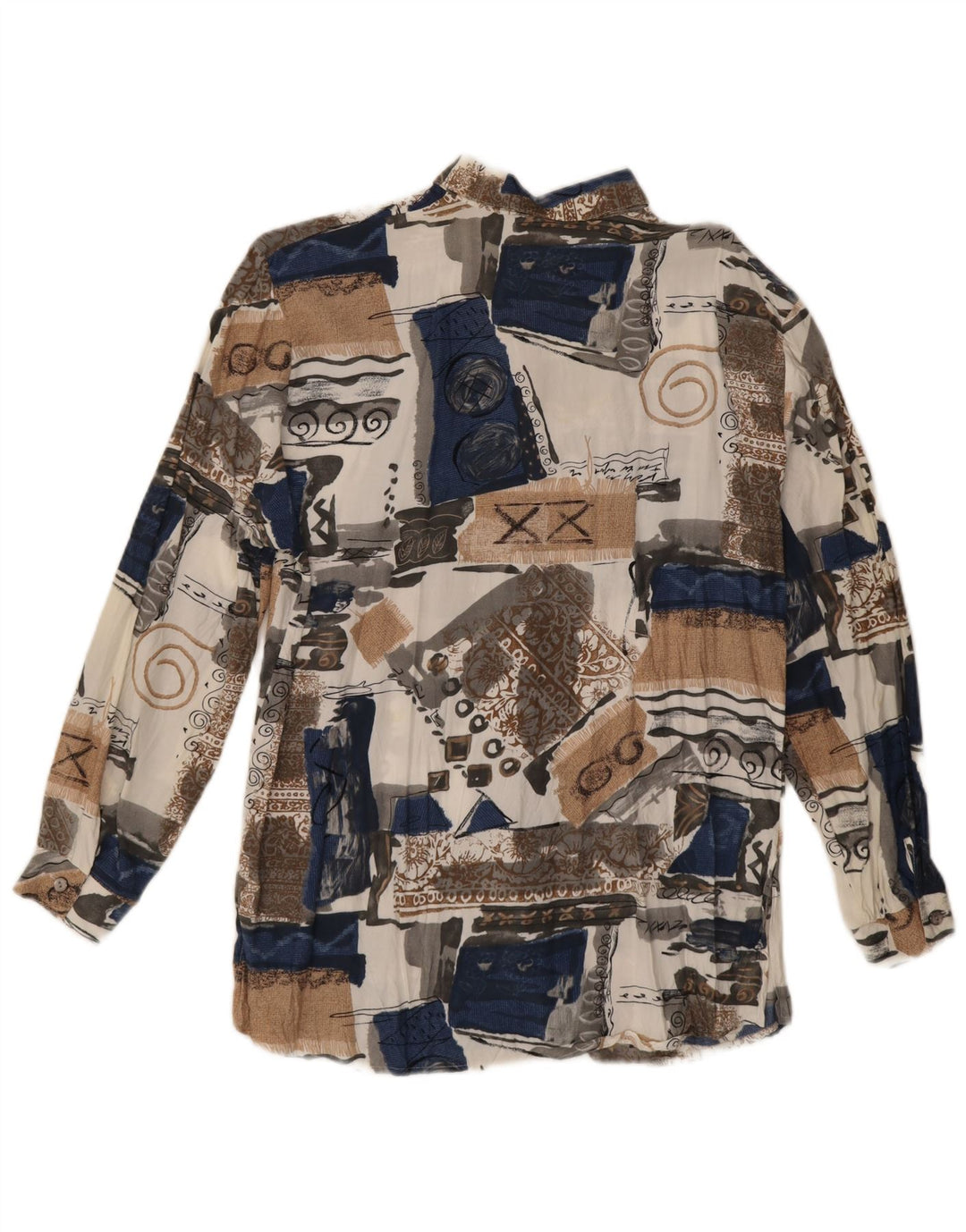 Vintage Damen Shirt EU 44 XL Mehrfarbig Patchwork Viskose