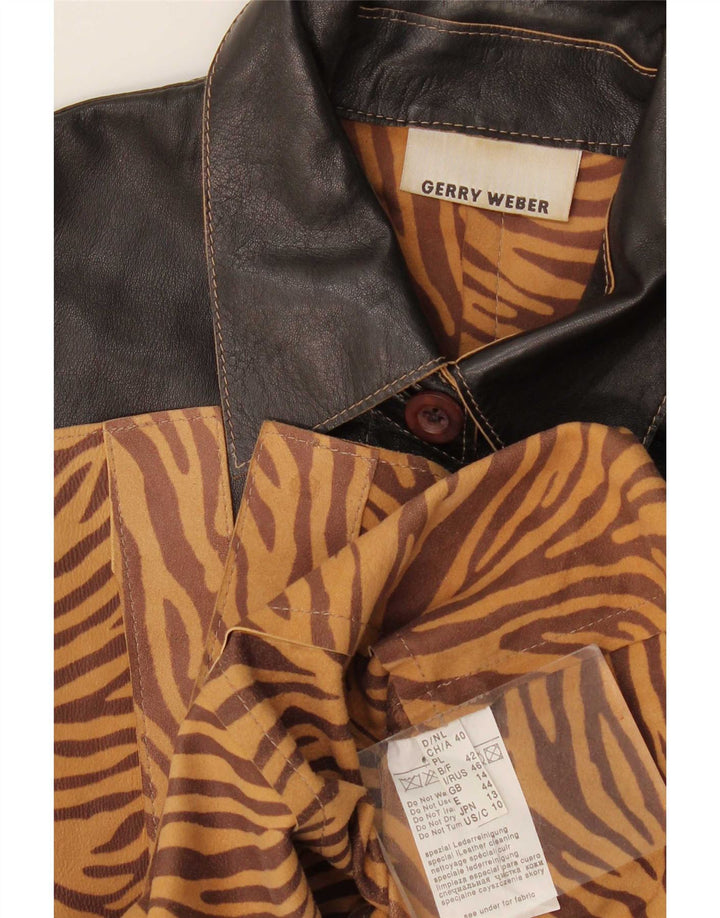 Gerry Weber Damen Lederjacke UK 14 Large Schwarz