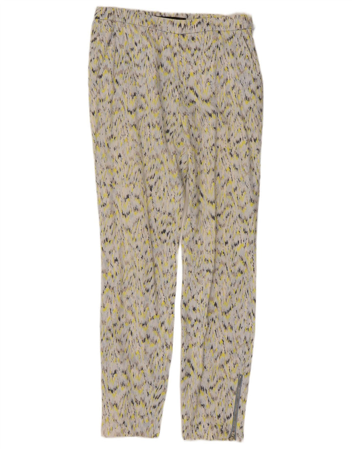 ZARA Damen-Chinohose mit abstraktem Muster, Größe S, W26, L26, Mehrfarbig