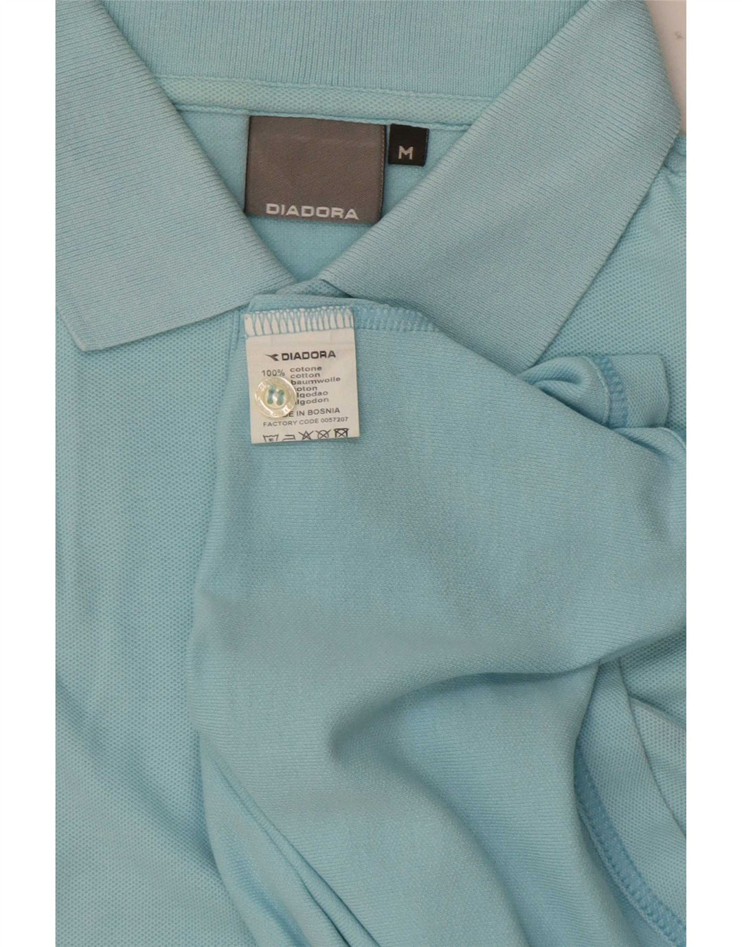 Diadora Herren-Poloshirt aus mittelblauer Baumwolle