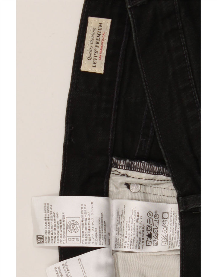Levi's Herren Slim Jeans W31 L32 Schwarze Baumwolle
