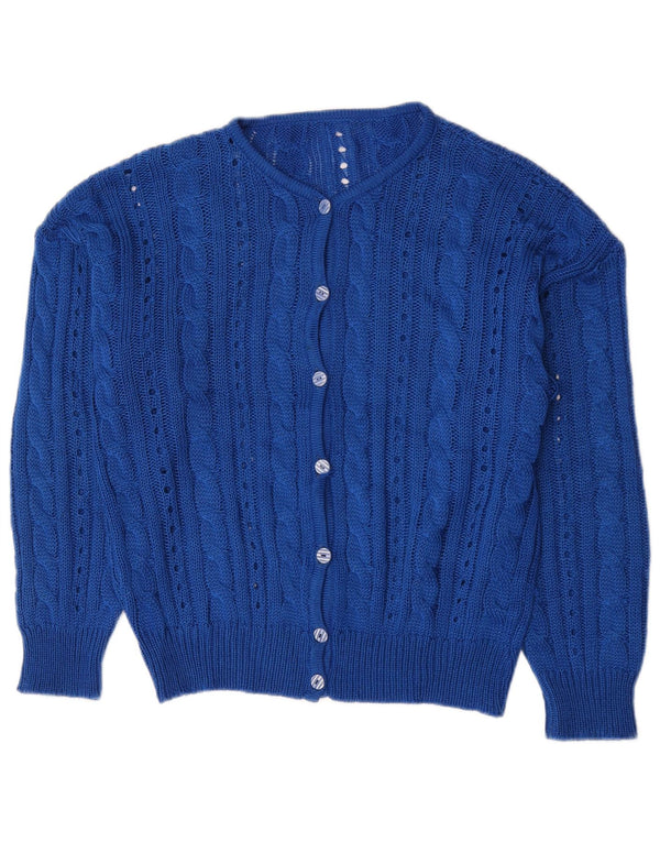 Vintage Damen Cardigan Pullover UK 16 Groß Blau