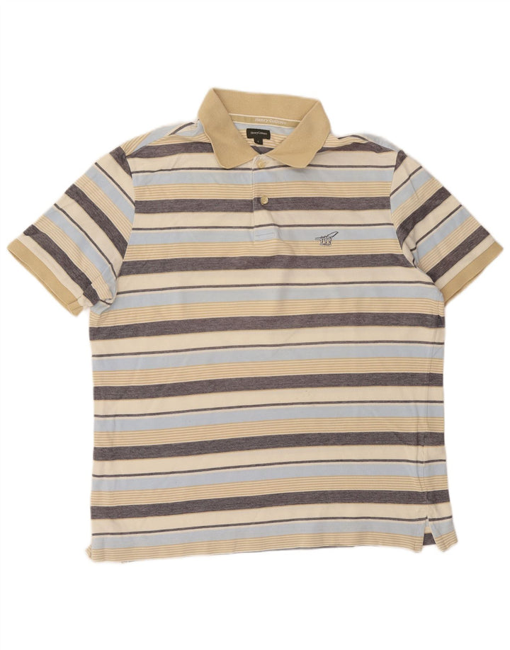 Henry Cottons Herren-Poloshirt, groß, mehrfarbig, gestreift, Baumwolle
