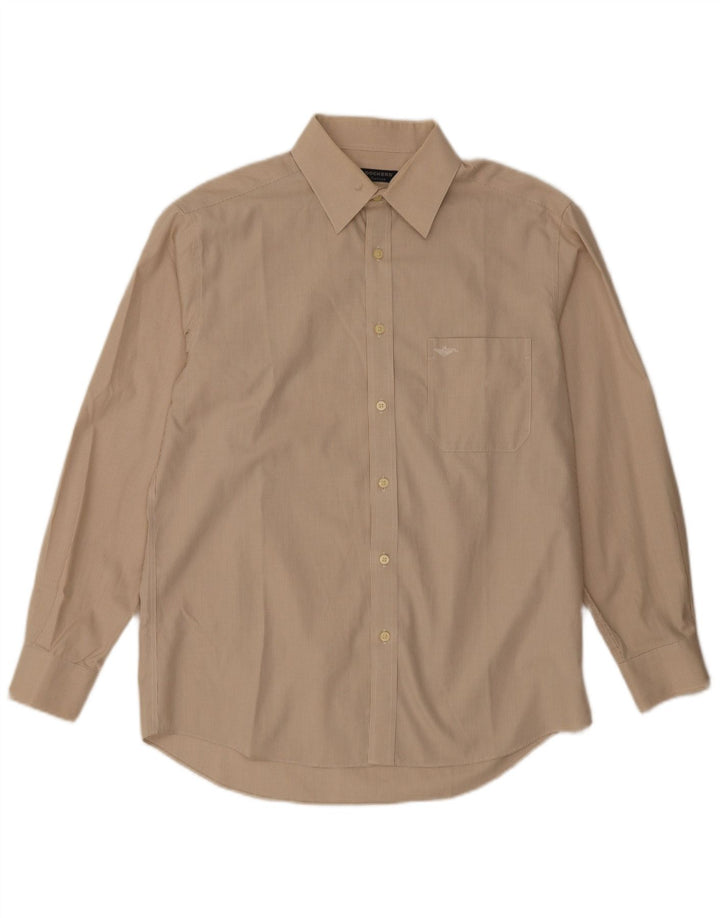 Dockers Herrenhemd, Größe 16 1/2, mittelbeige, Hahnentritt-Baumwolle