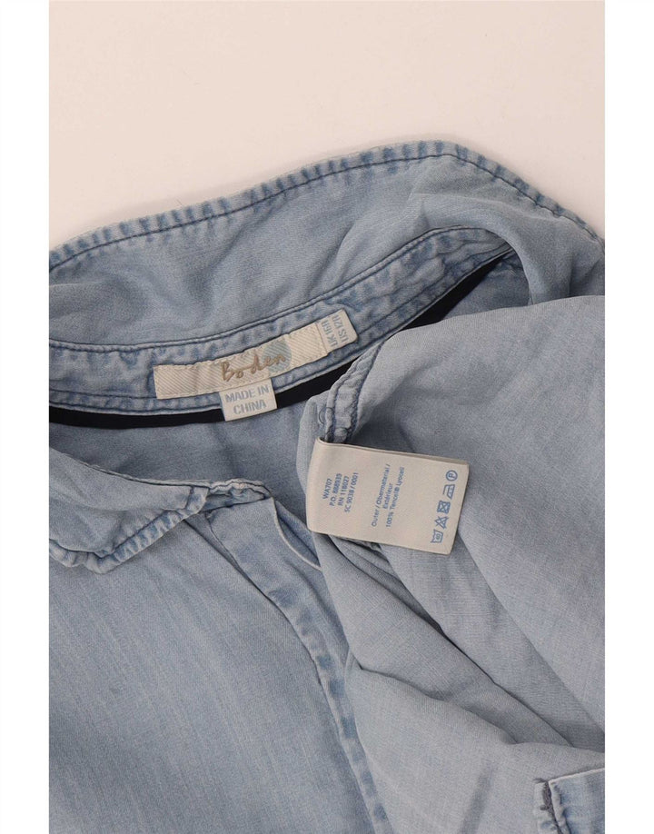 Boden Damen-Hemd UK 16 Large Blau Lyocell