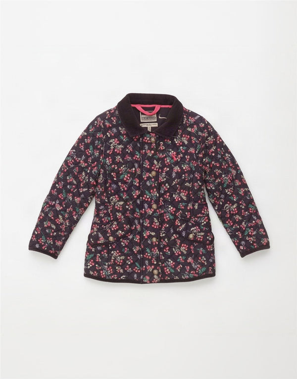Joules Steppjacke für Mädchen, 5–6 Jahre, marineblaues Blumenmuster, Polyester
