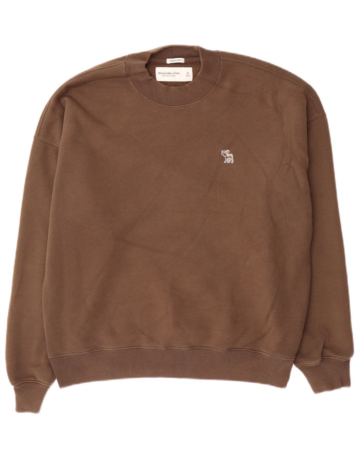 Abercrombie & Fitch Herren-Sweatshirt in Übergröße, Größe S, braun, Baumwolle