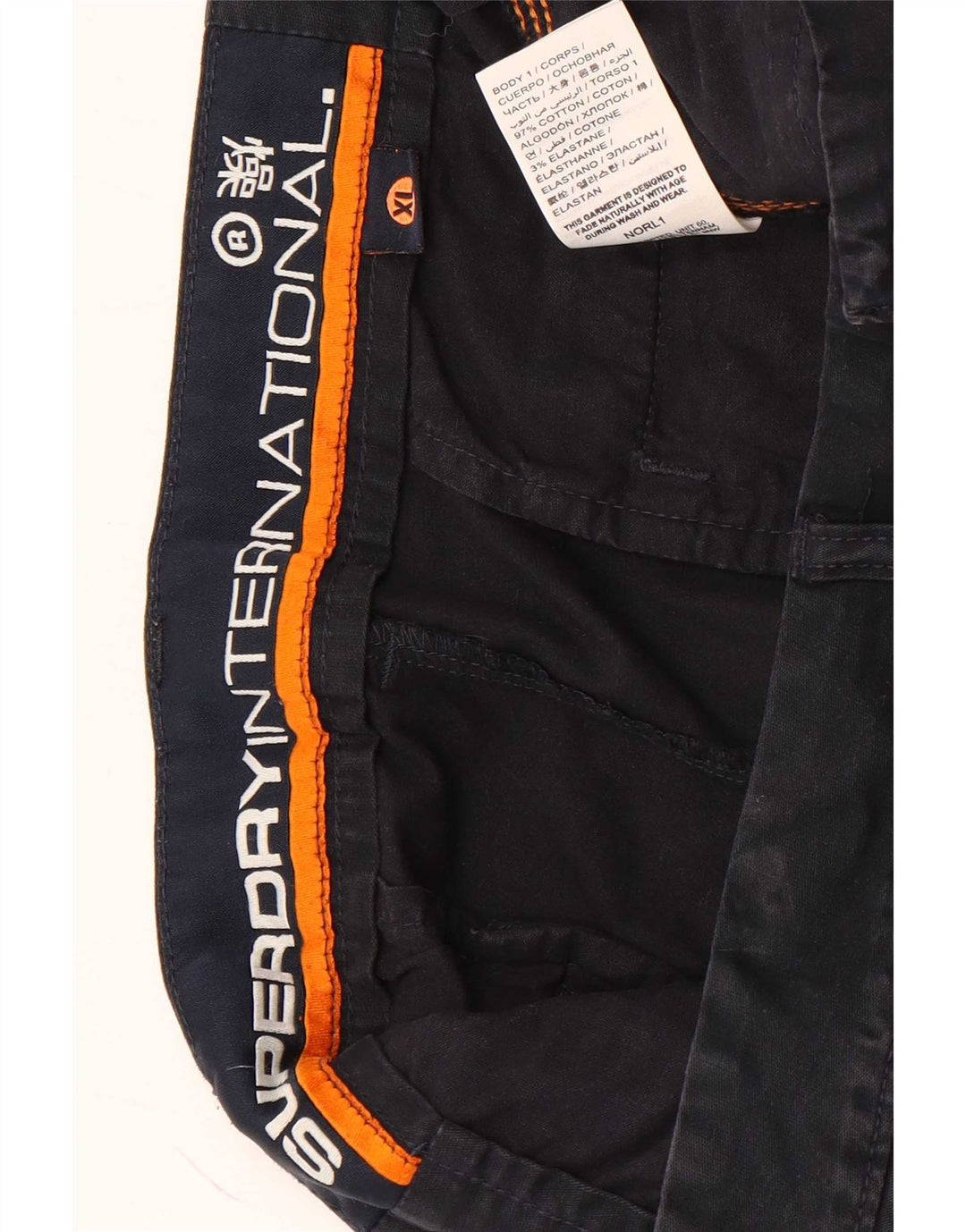 Superdry Herren Chinoshorts XL W36 Schwarz Baumwolle
