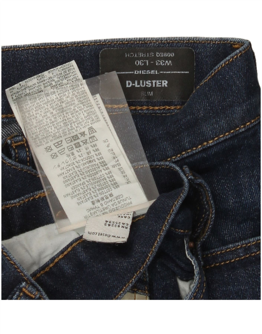 DIESEL Herren D-Luster Slim Jeans W33 L30 Blaue Baumwolle