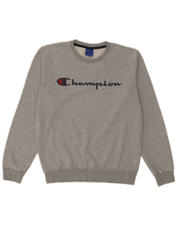 Champion Herren-Sweatshirt mit Grafik, klein, grau meliert, Baumwolle