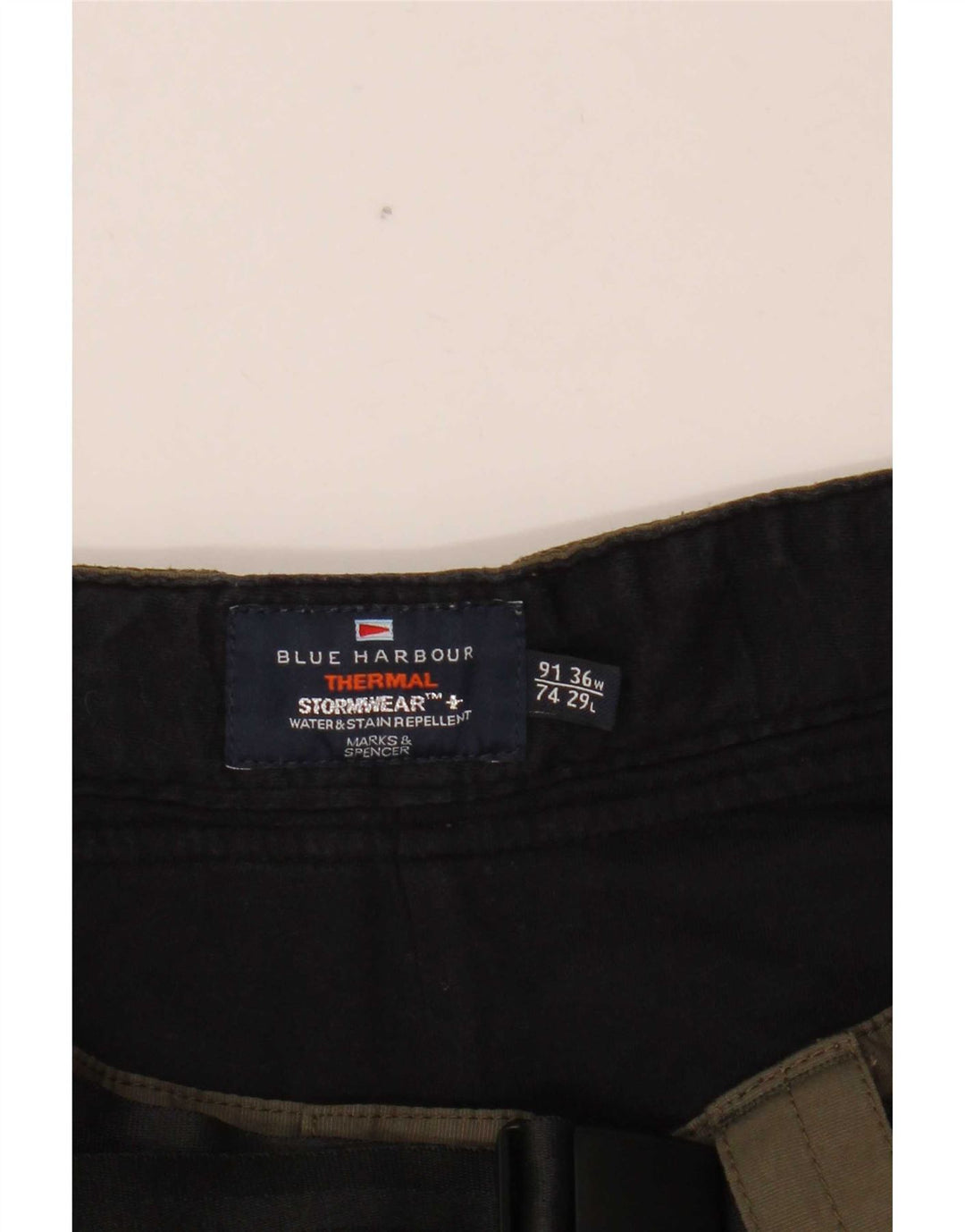 Marks & Spencer Herren Blue Harbour Straight Cargohose W36 L29 Khaki