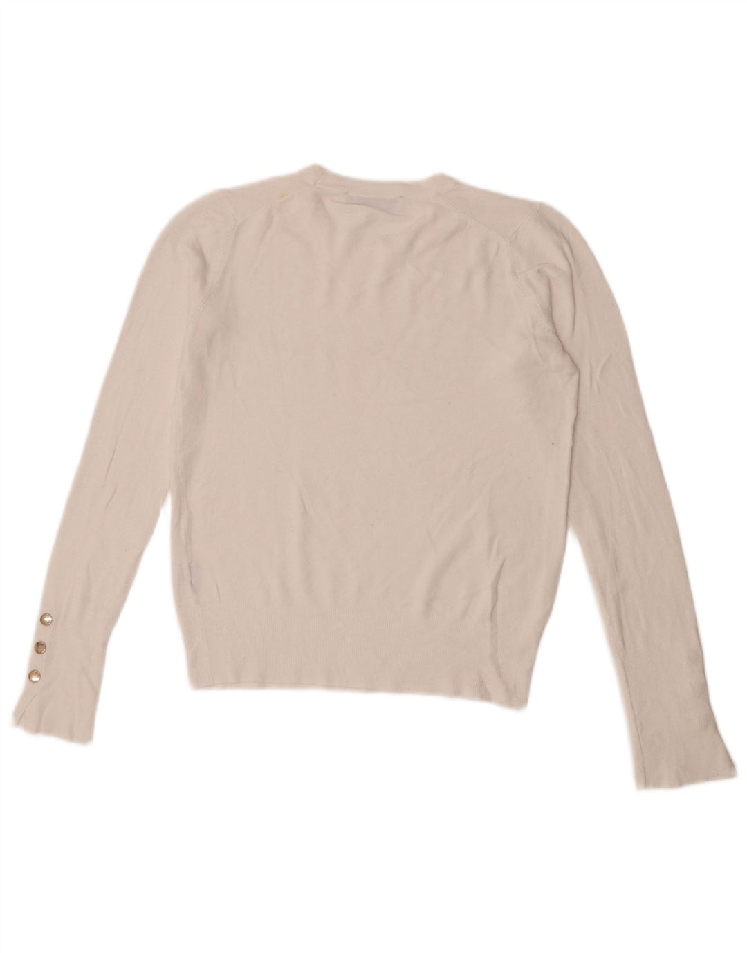 Zara Damen Crop Crew Neck Pullover Pullover UK 10 Small Weiß
