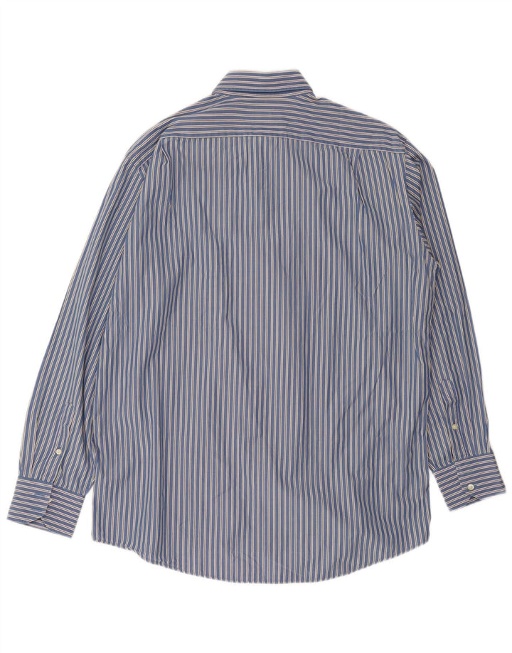 LACOSTE Herrenhemd Größe 42 Große blau gestreifte Baumwolle