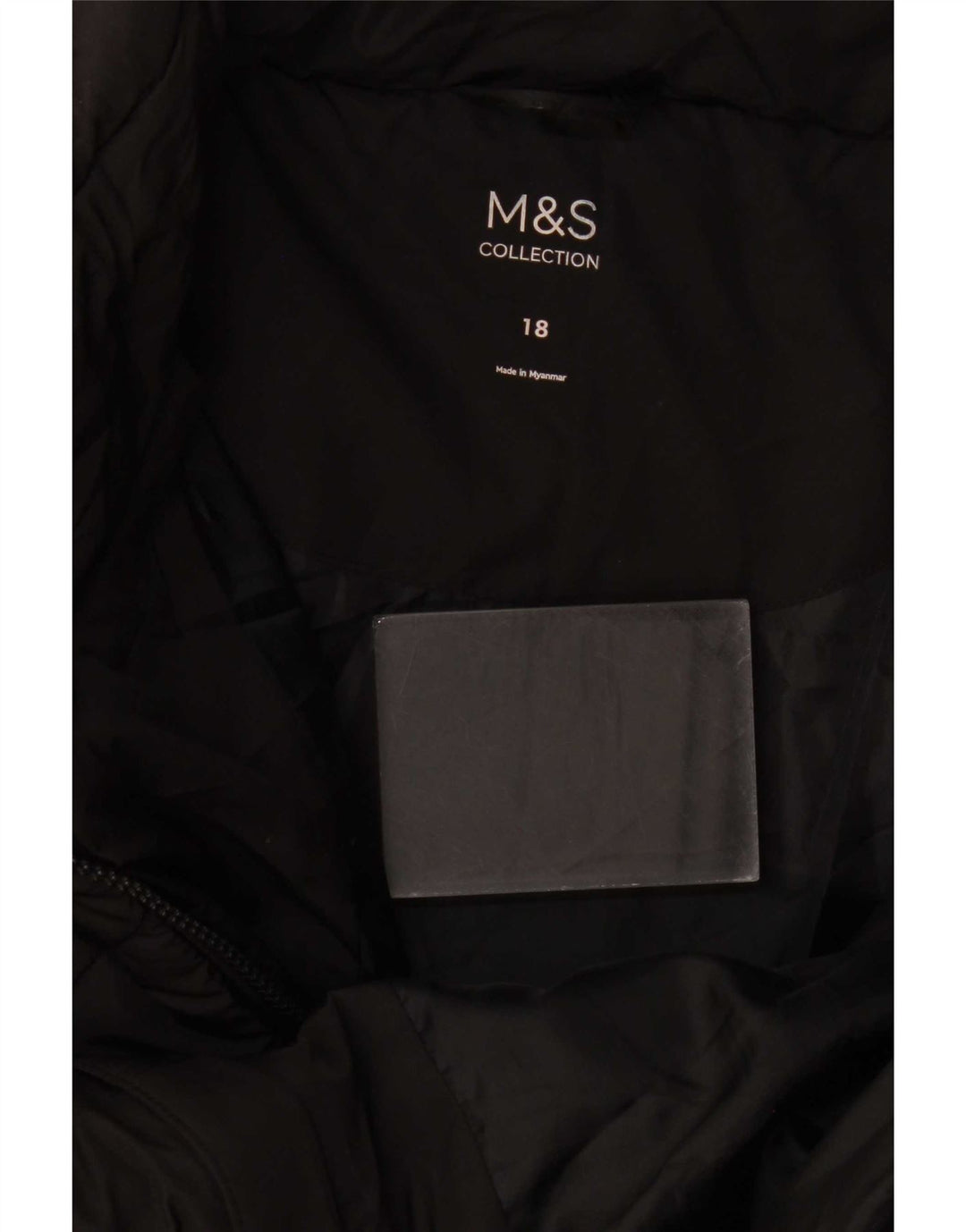 Marks & Spencer Damen Wattierte Jacke UK 18 XL Schwarz Polyester