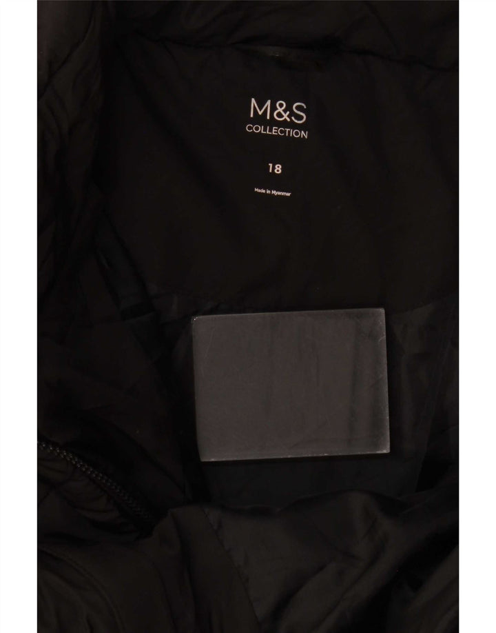 Marks & Spencer Damen Wattierte Jacke UK 18 XL Schwarz Polyester