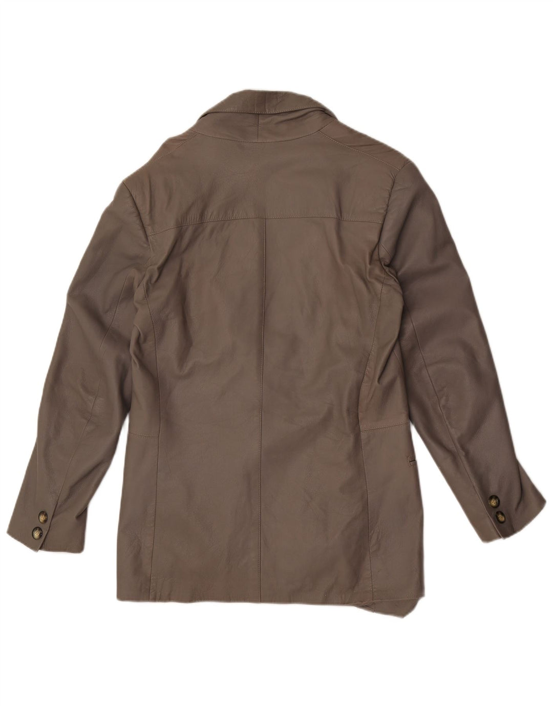 Vintage Damen 1 Knopf Leder Blazer Jacke IT 48 XL Grau