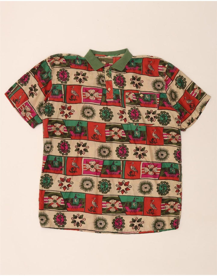 Vintage Herren-Pullover mit abstraktem Muster, groß, mehrfarbig