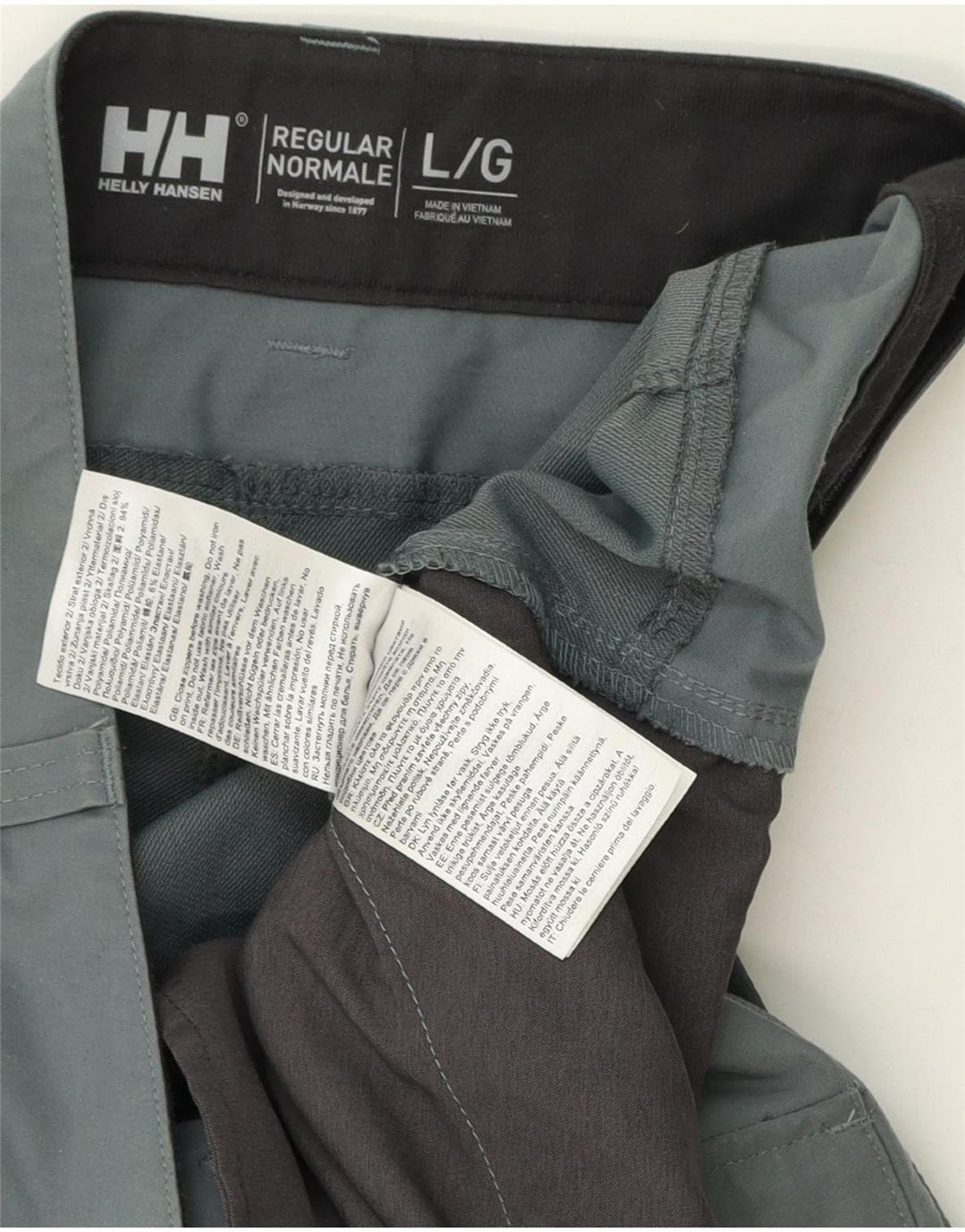 Helly Hansen Herren-Cargohose mit schmaler Passform, Größe L, W34, L33, Grau, Farbblock