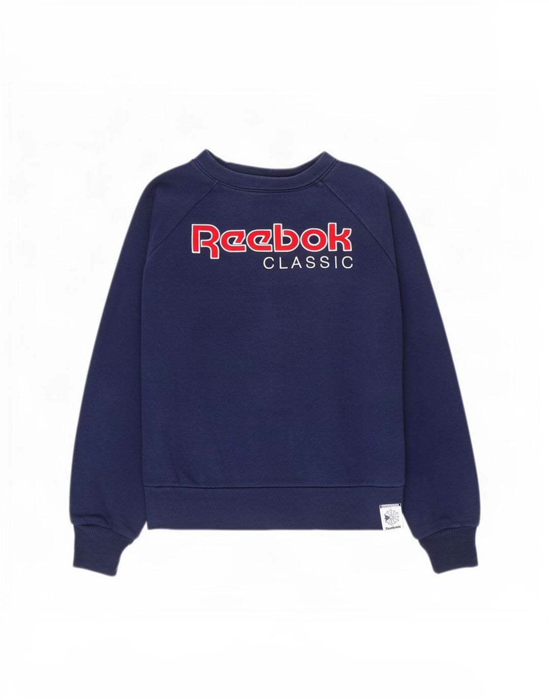 Reebok Womens Graphic Oversized Sweatshirt Pullover UK 12/14 Medium Marineblau