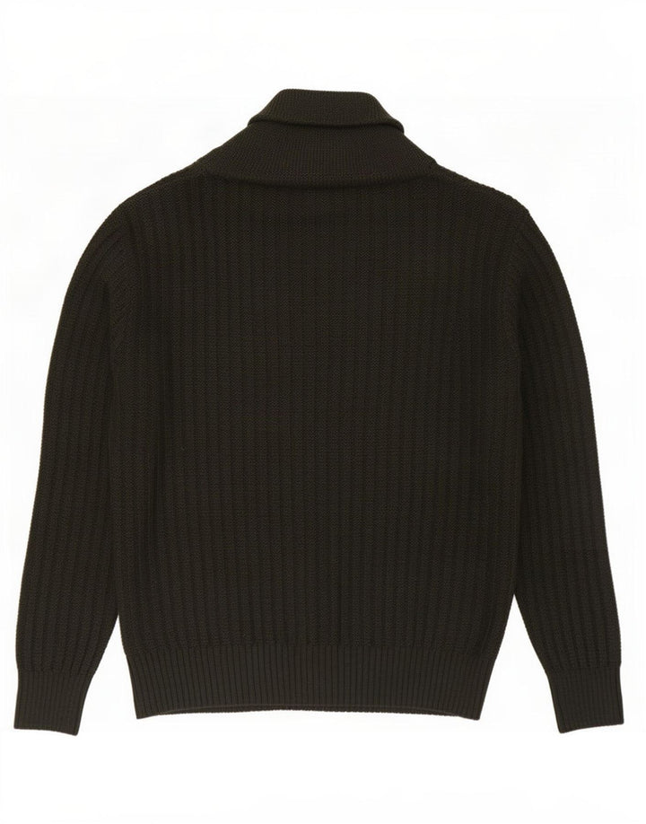 Zara Herren-Pullover mit Schalkragen, Mittelgrün