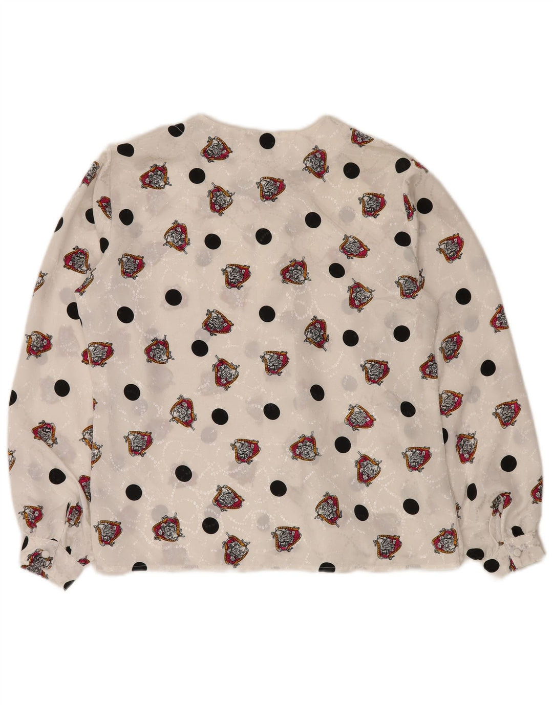 NOTATIONS Damen-Hemdbluse mit abstraktem Muster, UK 16, Größe L, Weiß, Polyester