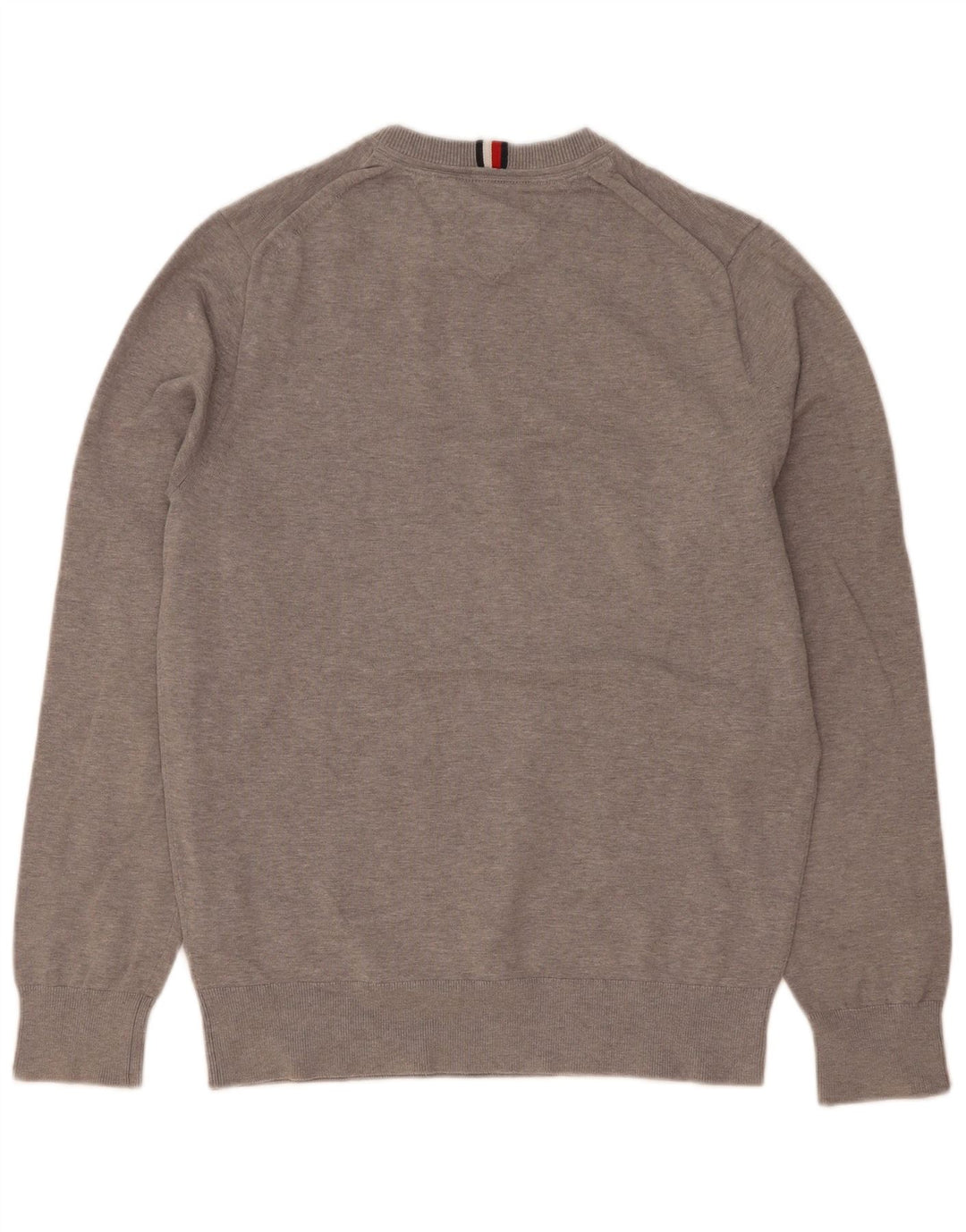 Tommy Hilfiger Herren-Pullover mit Rundhalsausschnitt, Größe S, graue Baumwolle