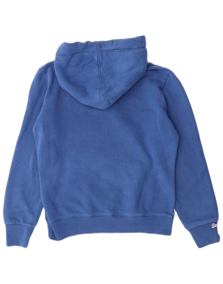 SUPERDRY Damen-Kapuzenpullover mit Grafik, übergroß, Gr. 10, Blau, Baumwolle