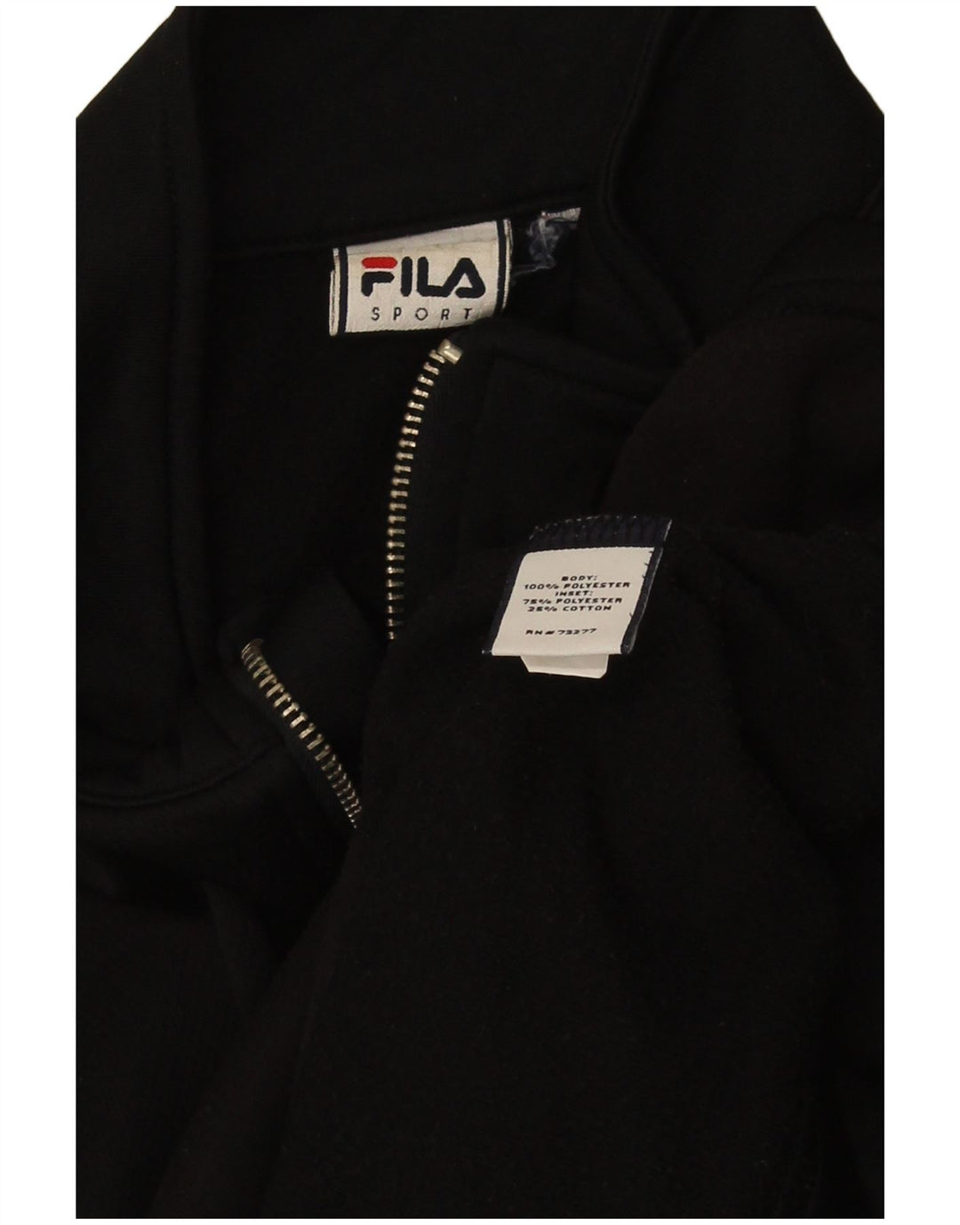 Fila Damen-Trainingsanzug-Oberteiljacke UK 12 Mittelschwarzes Polyester