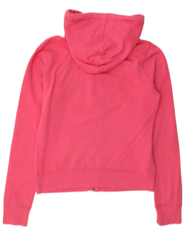 Hollister Womens Graphic Oversized Zip Hoodie Sweater UK 10 Small Pink